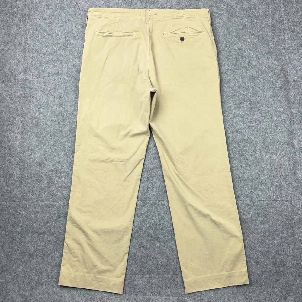 American Eagle Pants Mens 34x34 Tan Khaki Relaxed Straight Chino Cotton Classic - Picture 8 of 12